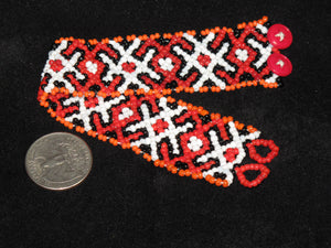 Bead woven bracelet, handmade