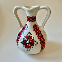 Load image into Gallery viewer, Vintage ceramic vase with Slavic ornaments.