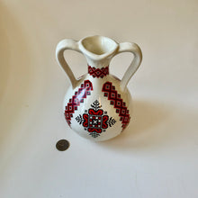 Load image into Gallery viewer, Vintage ceramic vase with Slavic ornaments.