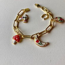 Load image into Gallery viewer, Golden bracelet with enamel pendants