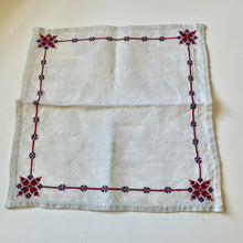 Load image into Gallery viewer, Vintage tea table-napkin set with Slavic ornaments.