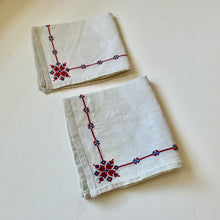 Load image into Gallery viewer, Vintage tea table-napkin set with Slavic ornaments.