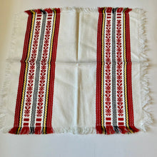 Load image into Gallery viewer, Vintage tea table-napkin set with Slavic ornaments.