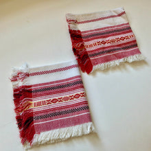 Load image into Gallery viewer, Vintage tea table-napkin set with Slavic ornaments.