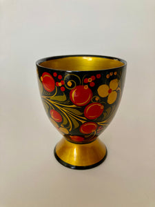 Wooden decor cup set, khokhloma painting.