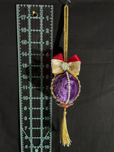 Load image into Gallery viewer, Christmas tree velvet sphere ornament set #2, handmade