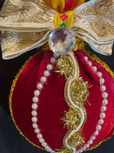 Load image into Gallery viewer, Christmas tree velvet sphere ornament set #6, handmade