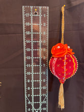 Load image into Gallery viewer, Christmas tree velvet sphere ornament set #5, handmade