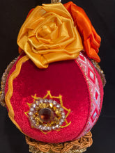 Load image into Gallery viewer, Christmas tree velvet sphere ornament set #2, handmade