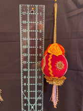 Load image into Gallery viewer, Christmas tree velvet sphere ornament set #2, handmade