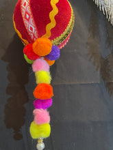 Load image into Gallery viewer, Christmas tree velvet sphere ornament set #3, handmade