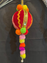 Load image into Gallery viewer, Christmas tree velvet sphere ornament set #3, handmade