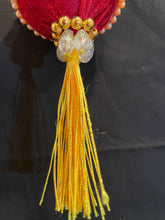 Load image into Gallery viewer, Christmas tree velvet sphere ornament set #6, handmade