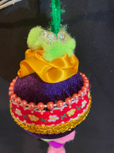 Load image into Gallery viewer, Christmas tree velvet sphere ornament set #3, handmade