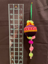 Load image into Gallery viewer, Christmas tree velvet sphere ornament set #3, handmade