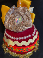 Load image into Gallery viewer, Christmas tree velvet sphere ornament set #4, handmade