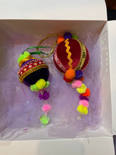 Load image into Gallery viewer, Christmas tree velvet sphere ornament set #3, handmade