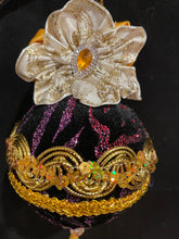 Load image into Gallery viewer, Christmas tree velvet sphere ornament set #7, handmade