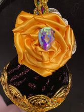 Load image into Gallery viewer, Christmas tree velvet sphere ornament set #7, handmade