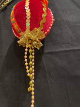 Load image into Gallery viewer, Christmas tree velvet sphere ornament set #8, handmade