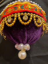 Load image into Gallery viewer, Christmas tree velvet sphere ornament set #9, handmade