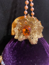 Load image into Gallery viewer, Christmas tree velvet sphere ornament set #9, handmade