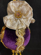 Load image into Gallery viewer, Christmas tree velvet sphere ornament set #10, handmade