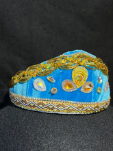 Load image into Gallery viewer, Headband blue and gold - modern headpiece, handmade