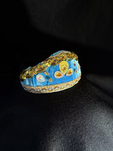 Load image into Gallery viewer, Headband blue and gold - modern headpiece, handmade