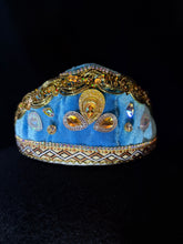 Load image into Gallery viewer, Headband blue and gold - modern headpiece, handmade