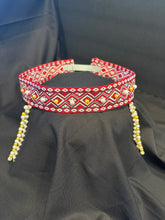 Load image into Gallery viewer, Head ribbon with perl pendants- modern headpiece, handmade