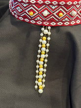 Load image into Gallery viewer, Head ribbon with perl pendants- modern headpiece, handmade