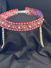 Load image into Gallery viewer, Head ribbon with perl pendants- modern headpiece, handmade
