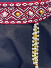 Load image into Gallery viewer, Head ribbon with perl pendants- modern headpiece, handmade
