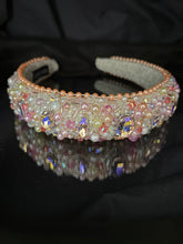 Load image into Gallery viewer, Headband - White sparkling, modern headpiece, handmade