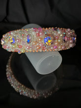 Load image into Gallery viewer, Headband - White sparkling, modern headpiece, handmade