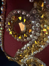 Load image into Gallery viewer, Headband - Ruby tiara with gold wave, modern headpiece, handmade