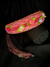 Load image into Gallery viewer, Headband - Pink with roses, modern headpiece, handmade