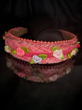 Load image into Gallery viewer, Headband - Pink with roses, modern headpiece, handmade