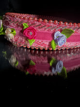 Load image into Gallery viewer, Headband - Pink with roses, modern headpiece, handmade