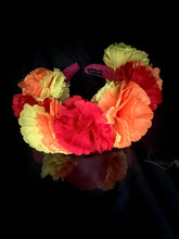 Load image into Gallery viewer, Headband - Red, Yellow and Orange flowers, modern headpiece, handmade