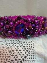Load image into Gallery viewer, Headband - Fuchsia with various beads and stones, modern headpiece, handmade
