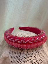 Load image into Gallery viewer, Headband - Pink with various beads, modern headpiece, handmade