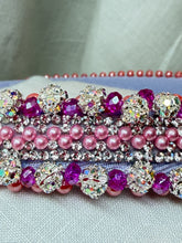 Load image into Gallery viewer, Headband - Narrow pink with round sparkling beads, modern headpiece, handmade