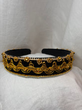 Load image into Gallery viewer, Headband - Golden with sparkling beads, modern headpiece, handmade