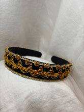 Load image into Gallery viewer, Headband - Golden with sparkling beads, modern headpiece, handmade