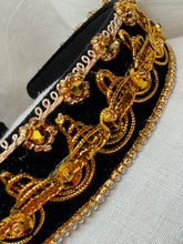 Load image into Gallery viewer, Headband - Golden with sparkling beads, modern headpiece, handmade