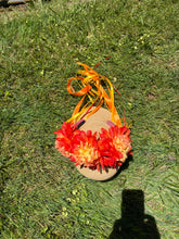 Load image into Gallery viewer, Headband - Red Peony flowers with ribbons, modern headpiece, handmade
