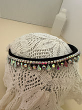 Load image into Gallery viewer, Headband - Black with Christal drops, modern headpiece, handmade
