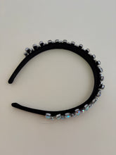 Load image into Gallery viewer, Headband - Black with Christal drops, modern headpiece, handmade